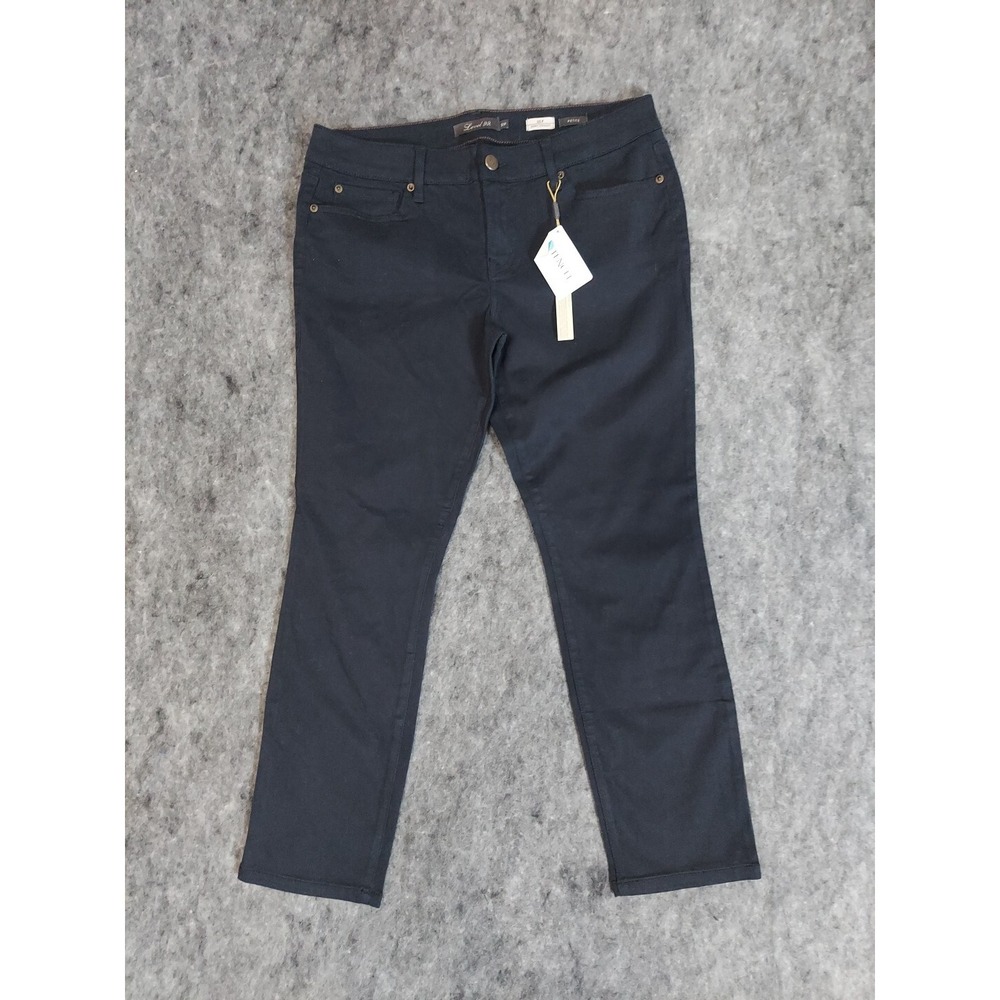 Anthropologie Level 99 Pants Womens 31‎ Petite Navy Blue Lily Skinny Career